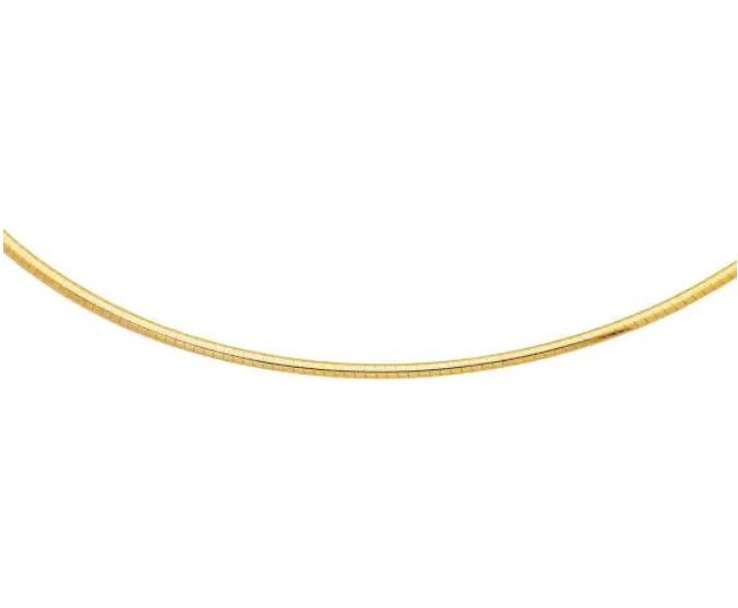 14K 2mm Classic Omega - Lexie Jordan Jewelry