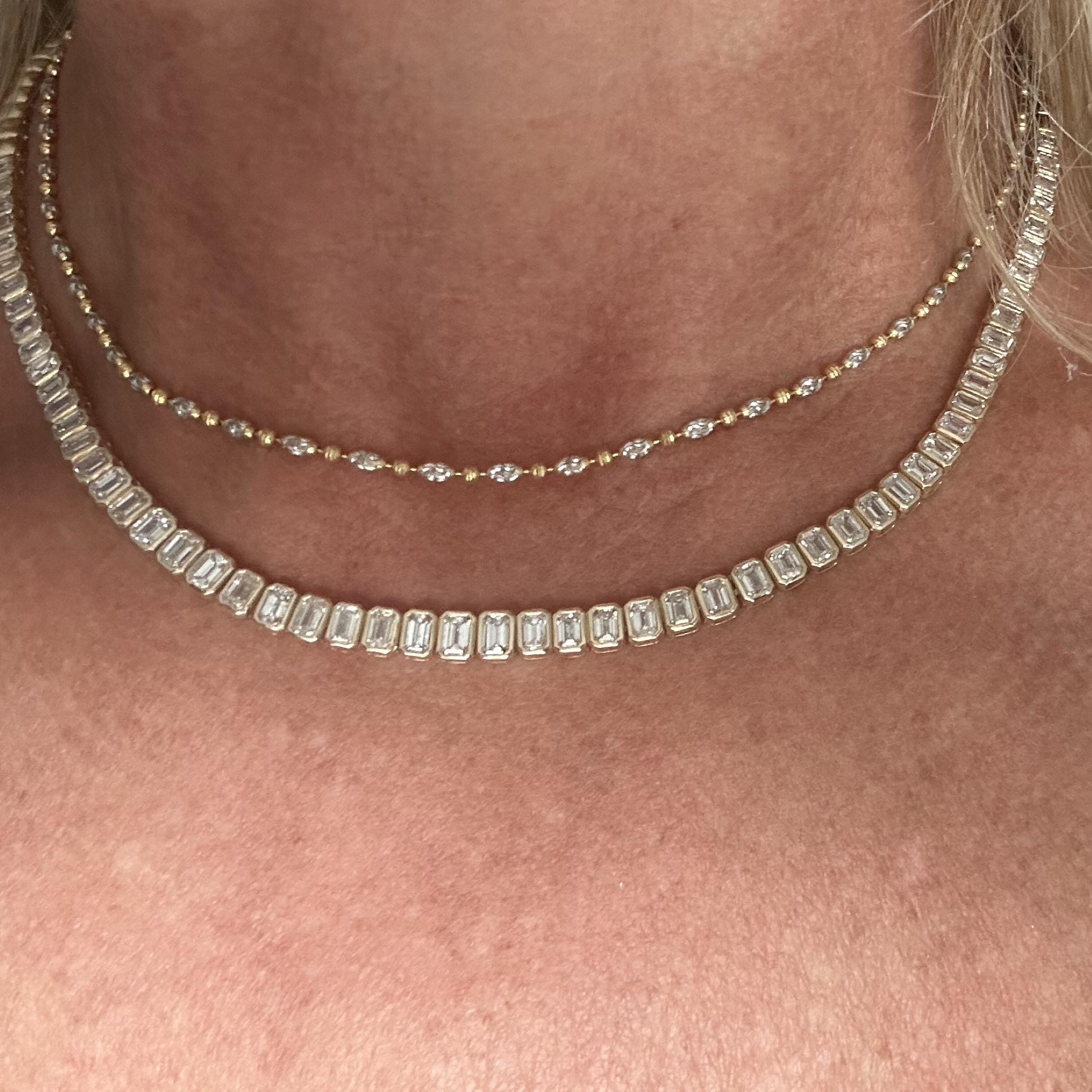 Emerald Cut Diamond Necklace; Lexie Jordan Jewelry