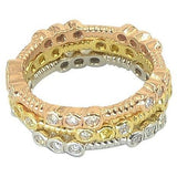 Three Stone Beaded Stacking Ring | 18K Gold | Custom Gemstones - Lexie Jordan Jewelry