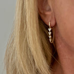 14 K Gold Diamond Cluster Chain Earrings - Lexie Jordan Jewelry