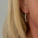 14 K Gold Diamond Cluster Chain Earrings - Lexie Jordan Jewelry