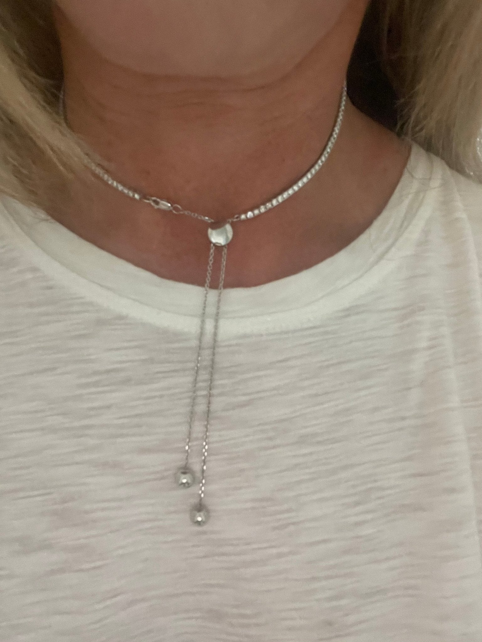 14k Adjustable Tennis Necklace - Lexie Jordan Jewelry