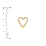 14k Diamond open heart push lock - Lexie Jordan Jewelry