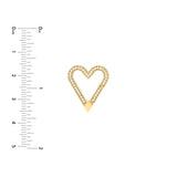 14k Diamond open heart push lock - Lexie Jordan Jewelry