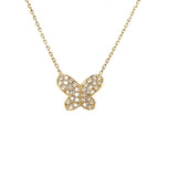 14K Gold Pave Diamond Butterfly Necklace - Lexie Jordan Jewelry