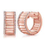 14K Yellow Gold Diamond Huggies - Lexie Jordan Jewelry