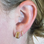 14K Yellow Gold Diamond Huggies - Lexie Jordan Jewelry