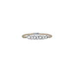 18K Rose Gold Beaded Bracelet| Diamond Chain Link Center - Lexie Jordan Jewelry