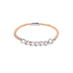18K Rose Gold Beaded Bracelet| Diamond Chain Link Center - Lexie Jordan Jewelry