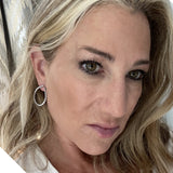 18k White Gold Diamond Pear Shape Hoop Earrings - Lexie Jordan Jewelry