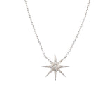 18K White Gold Diamond Star Charm on a Delicate Chain - Lexie Jordan Jewelry