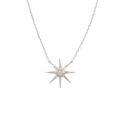 18K White Gold Diamond Star Charm on a Delicate Chain - Lexie Jordan Jewelry