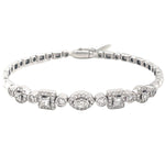 18K white gold Mixed Diamond Bangle - Lexie Jordan Jewelry