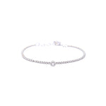 18kt Gold Bracelet with One Round Diamond Station - Lexie Jordan Jewelry