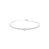 18kt Gold Bracelet with One Round Diamond Station - Lexie Jordan Jewelry