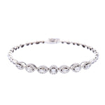 18kt White Gold Round and Teardrop Diamond Ball Bracelet - Lexie Jordan Jewelry