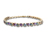 Amethyst and Topaz Heart Bezel Bracelet - Lexie Jordan Jewelry