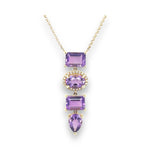 Amethyst multi shape diamond necklace - Lexie Jordan Jewelry