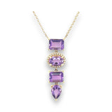 Amethyst multi shape diamond necklace - Lexie Jordan Jewelry