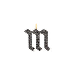 Black Diamond Small Initial Charm Necklace | 14K Gold | Black Diamonds - Lexie Jordan Jewelry