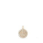 Circle Pave Diamond Round Charm 14K Gold and Diamonds - Lexie Jordan Jewelry