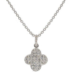 Clover Charm Necklace | Quatrefoil Design | 14K Gold | Pave Diamonds - Lexie Jordan Jewelry