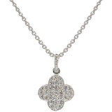 Clover Charm Necklace | Quatrefoil Design | 14K Gold | Pave Diamonds - Lexie Jordan Jewelry