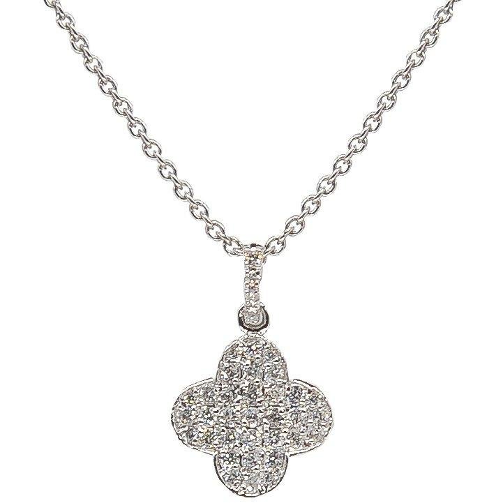 Clover Charm Necklace | Quatrefoil Design | 14K Gold | Pave Diamonds - Lexie Jordan Jewelry