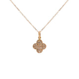Clover Charm Necklace | Quatrefoil Design | 14K Gold | Pave Diamonds - Lexie Jordan Jewelry