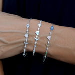 Colored CZ I Love You To The Moon and Back Silver Bracelet - Lexie Jordan Jewelry