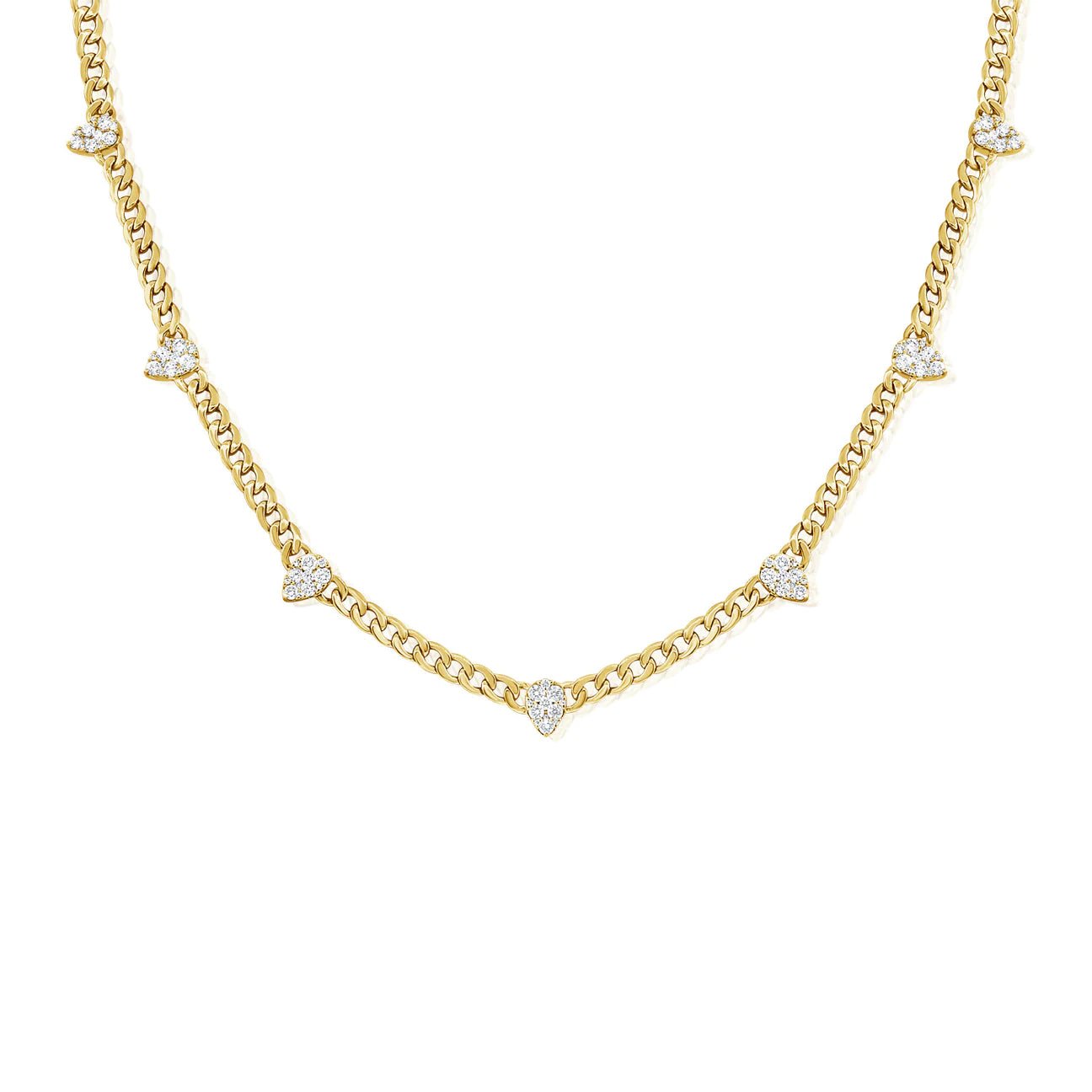 Curb Link Diamond Pear Clusters - Lexie Jordan Jewelry