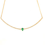 Diamond and Emerald Bar Necklace - Lexie Jordan Jewelry
