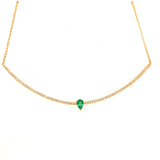 Diamond and Emerald Bar Necklace - Lexie Jordan Jewelry