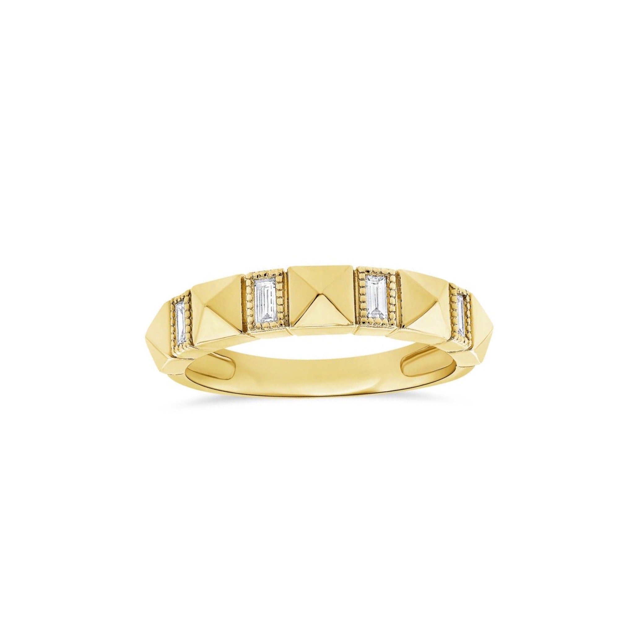Diamond Baguette Pyramid Band - Lexie Jordan Jewelry