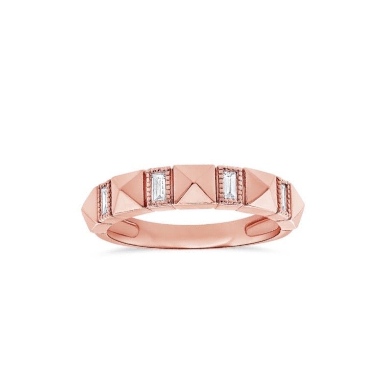 Diamond Baguette Pyramid Band - Lexie Jordan Jewelry