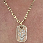 Diamond Dog Tag Necklace | Custom Dog Tag - Lexie Jordan Jewelry