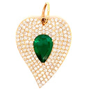 Diamond Emerlad Pear Heart Pendant - Lexie Jordan Jewelry