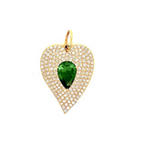 Diamond Emerlad Pear Heart Pendant - Lexie Jordan Jewelry