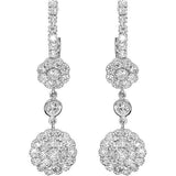 Diamond Flower Drop Earrings | 18K Gold Millefiori | Art Nouveau Style - Lexie Jordan Jewelry