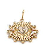 Diamond Heart Disc Charm - Lexie Jordan Jewelry