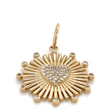 Diamond Heart Disc Charm - Lexie Jordan Jewelry