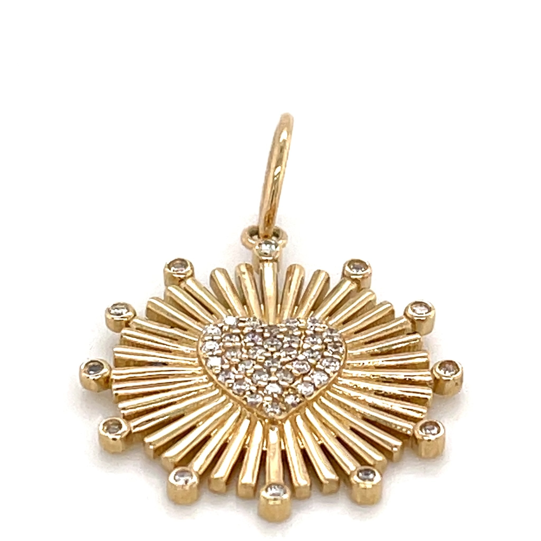 Diamond Heart Disc Charm - Lexie Jordan Jewelry