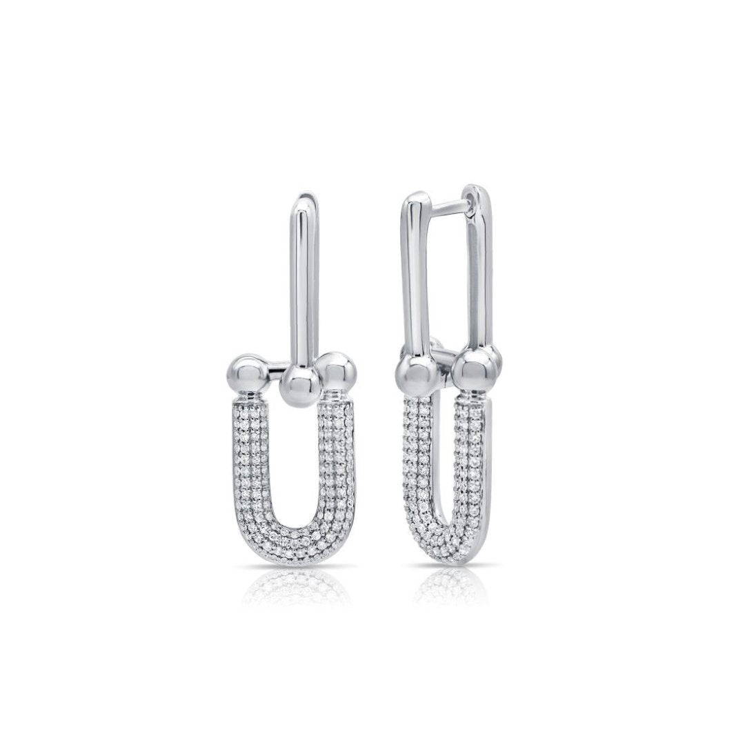 Diamond Link Dangle Earrings - Lexie Jordan Jewelry