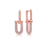 Diamond Link Dangle Earrings - Lexie Jordan Jewelry