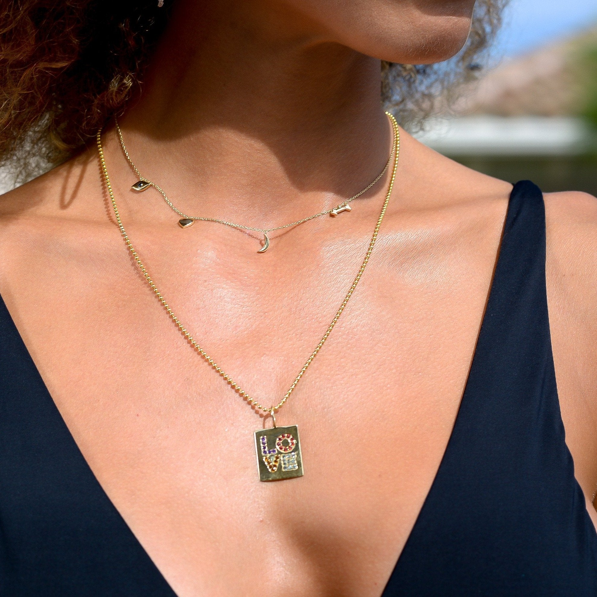 Diamond Love Charm| 14 K solid gold Natural Diamonds - Lexie Jordan Jewelry