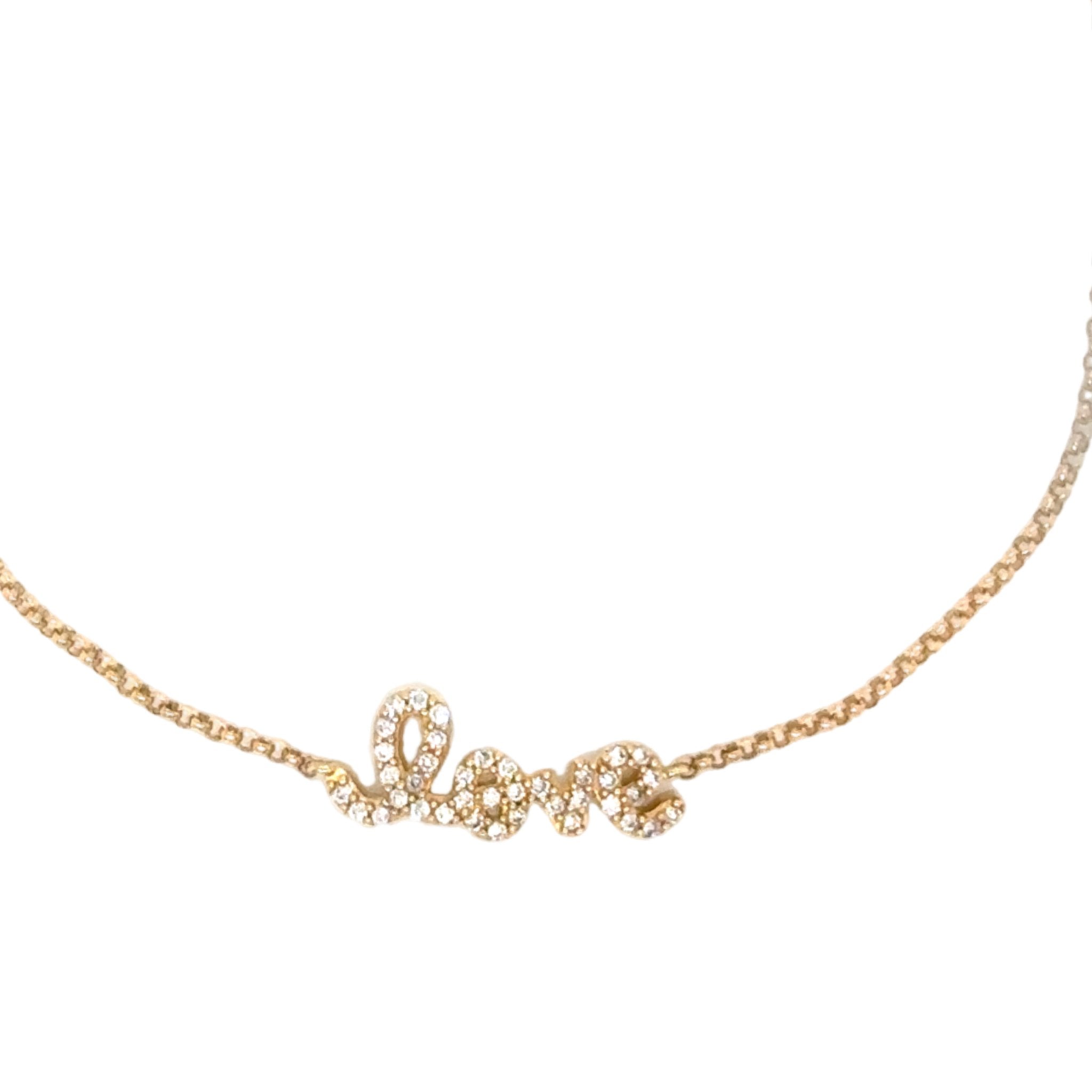 Diamond Script Love Bracelet - Lexie Jordan Jewelry