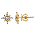 Diamond Starburst Studs| 14K Gold | Natural Diamonds - Lexie Jordan Jewelry