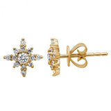 Diamond Starburst Studs| 14K Gold | Natural Diamonds - Lexie Jordan Jewelry