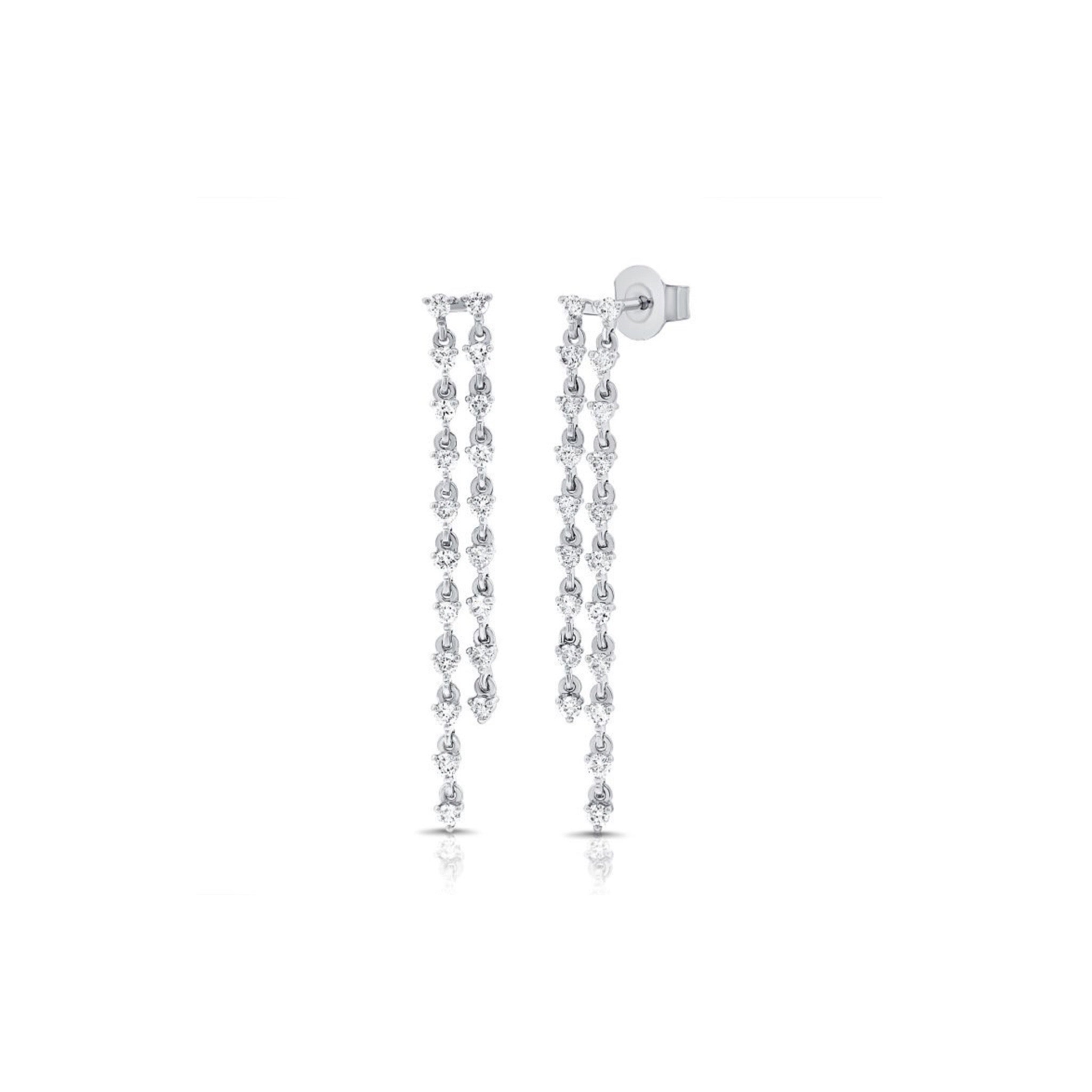 Double Diamond Drop Earrings - Lexie Jordan Jewelry