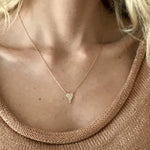 Elongated Heart Necklace | Pave Diamonds | 14K Gold - Lexie Jordan Jewelry